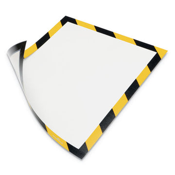 Durable® Duraframe Security Magnetic Sign Holder, 8 1-2 X 11, Yellow-black Frame, 2-pack freeshipping - TVN Wholesale